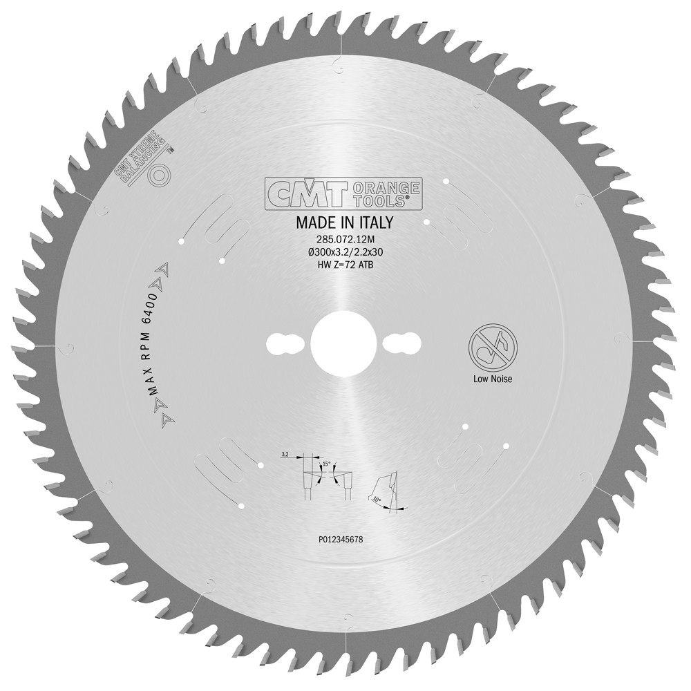 CMT Orange Tools 72-Tooth Finishing ATB Saw Blade 350mm x 30mm Bore, 72-Tooth ATB 10° COMBI3