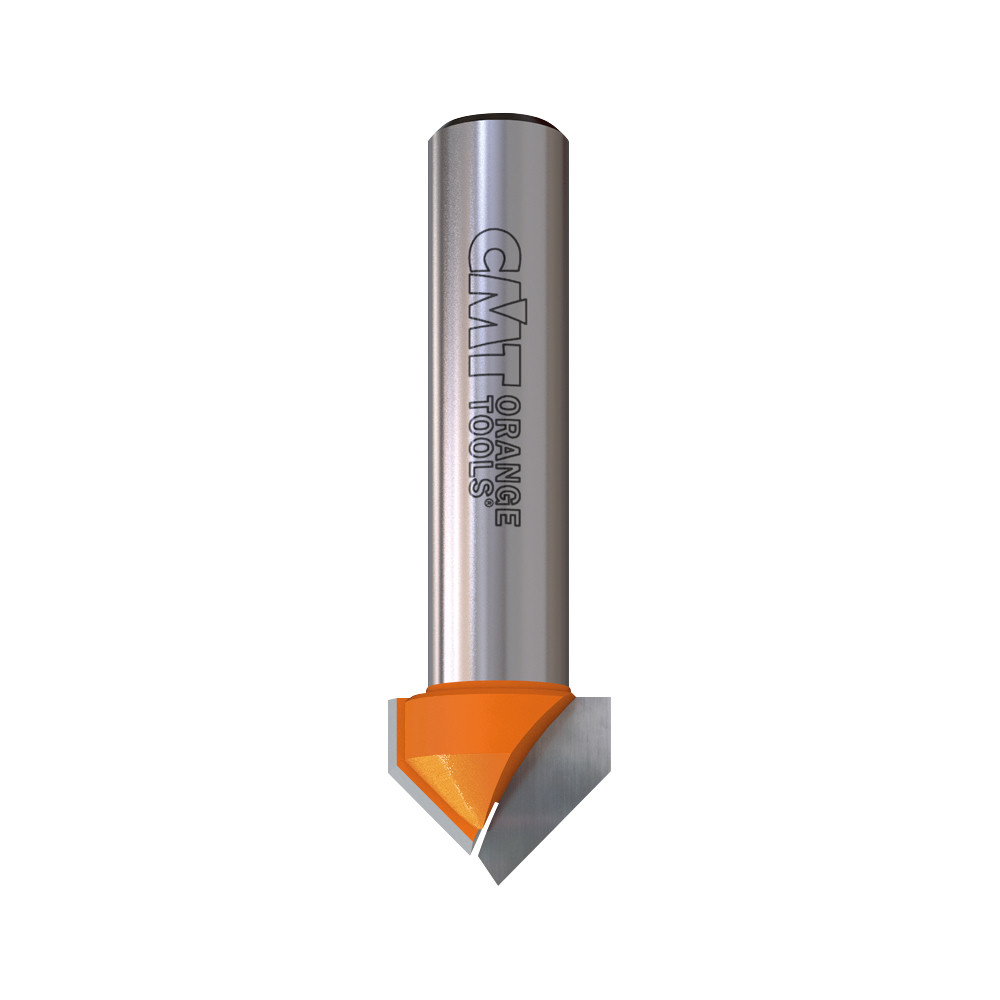 CMT Orange Tools 90° V-Grooving Router Bit 3/4-Inch Diameter x 5/8-Inch Cutting Length x 1/2-Inch Shank, 2 Cutting Edges