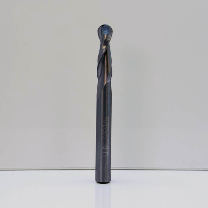 Royce Ayr 2-Flute Ballnose Solid Carbide Router Bit - 1/4" Diameter x 7/8" Cut