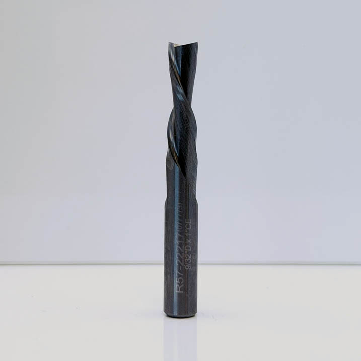 Royce Ayr Solid Carbide 2-Flute Downcut Spiral Router Bit 9/32". × 1". Right-Hand