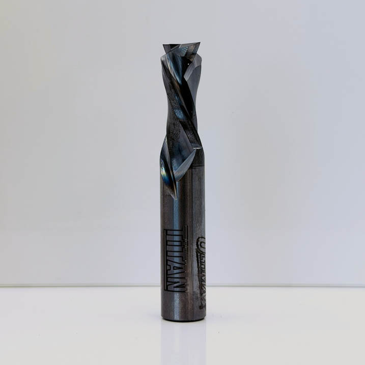 Royce Ayr R60-12004UM - Solid Carbide Double Flute Mortise Compression Router Bit - 1/2 in Dia x 1-1/8 in Cut x RH