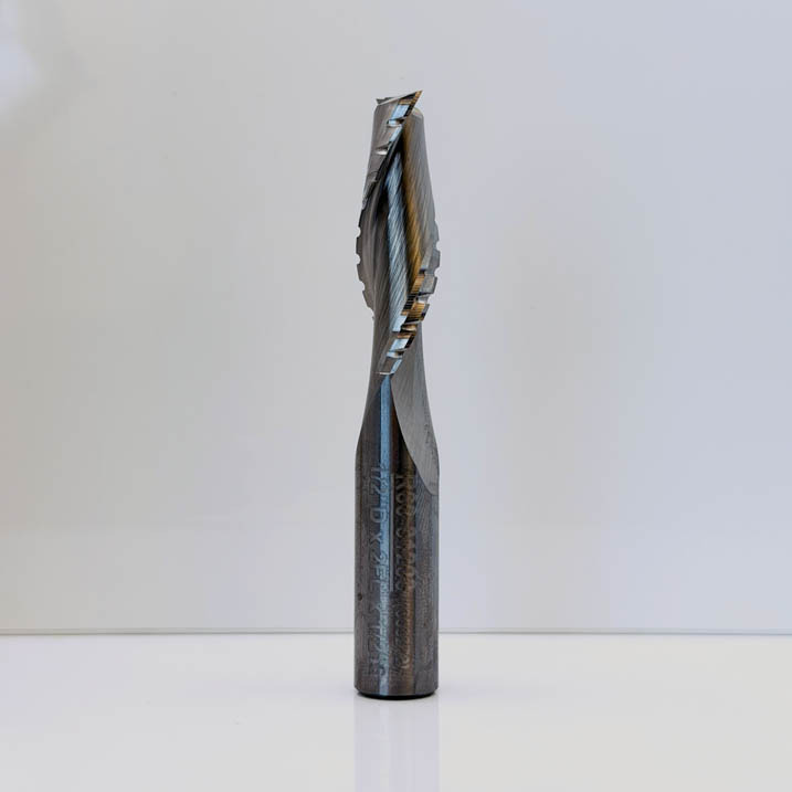 Royce Ayr R60-31203 - Solid Carbide Double Flute Chipbreaker Finisher Upcut Router Bit - 1/2 in Dia x 1-5/8 in Cut x RH