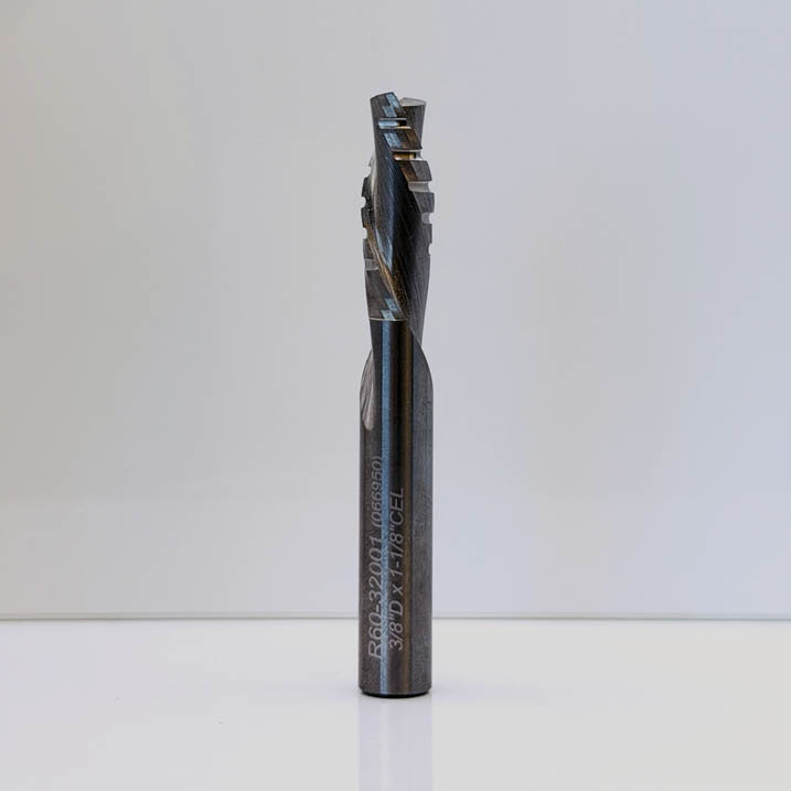 Royce Ayr R60-32001 - Solid Carbide Triple Flute Chipbreaker Finisher Downcut Router Bit - 3/8 in Dia x 1-1/8 in Cut x RH