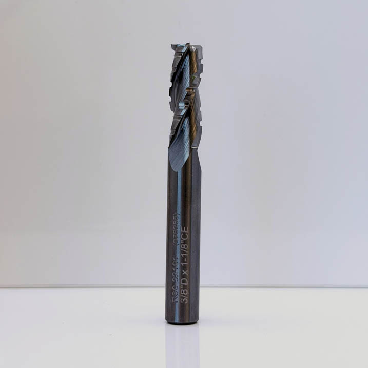 Royce Ayr R60-32101 - Solid Carbide Triple Flute Chipbreaker Finisher Upcut Router Bit - 3/8 in Dia x 1-1/8 in Cut x RH