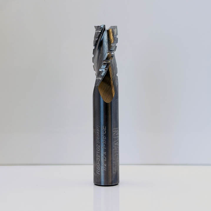 Royce Ayr R60-32102 - Solid Carbide Triple Flute Chipbreaker Finisher Upcut Router Bit - 1/2 in Dia x 1-1/8 in Cut x RH