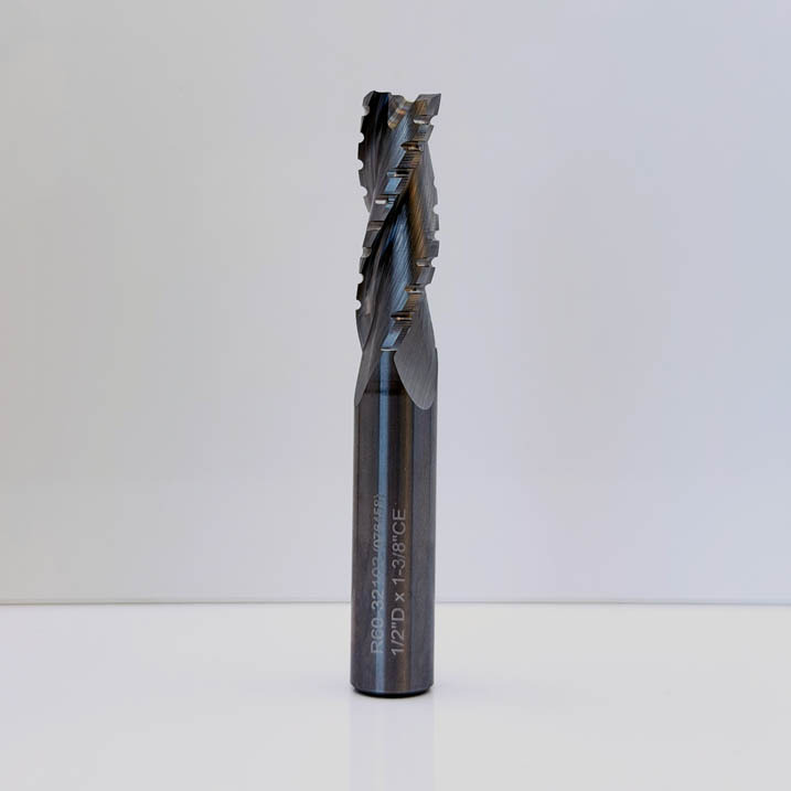 Royce Ayr R60-32103 - Solid Carbide Triple Flute Chipbreaker Finisher Upcut Router Bit - 1/2 in Dia x 1-3/8 in Cut x RH