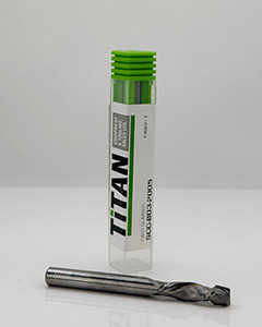 GreenCap 1/4 in 6.35 mm MTCE solid carbide compression spiral CNC router bit with 7/8 in cutting length