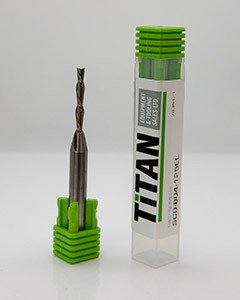 GreenCap 1/8 in 3.175 mm extra long solid carbide downcut CNC router bit