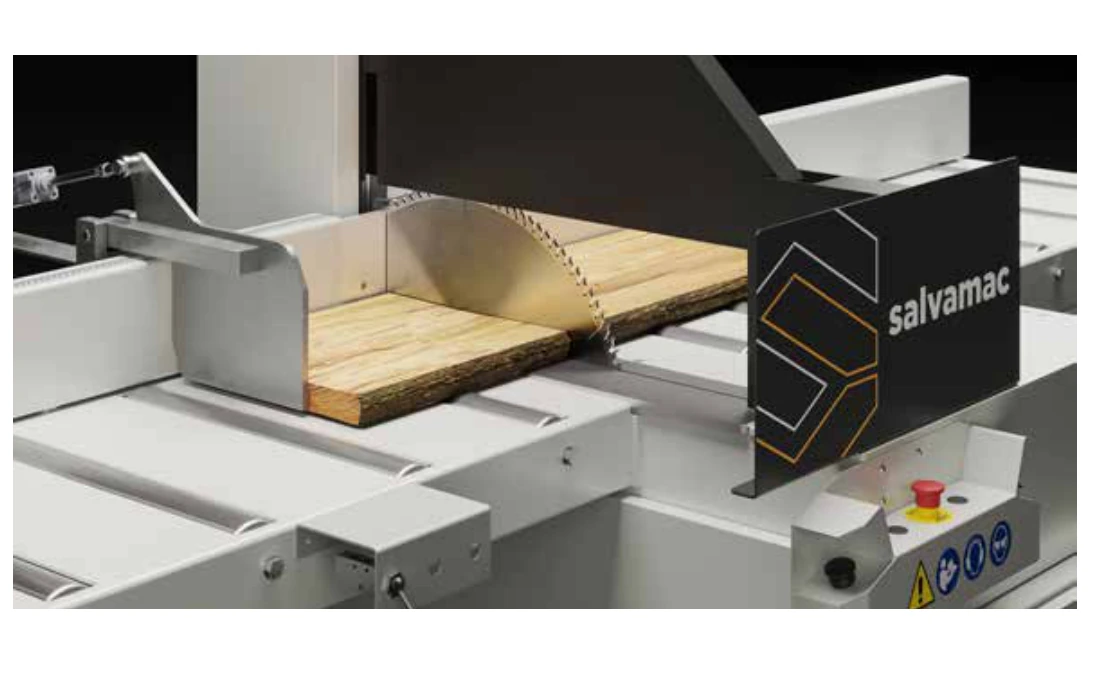 Official Salvamac Legend 600 cutting-zone image with wide solid-wood section