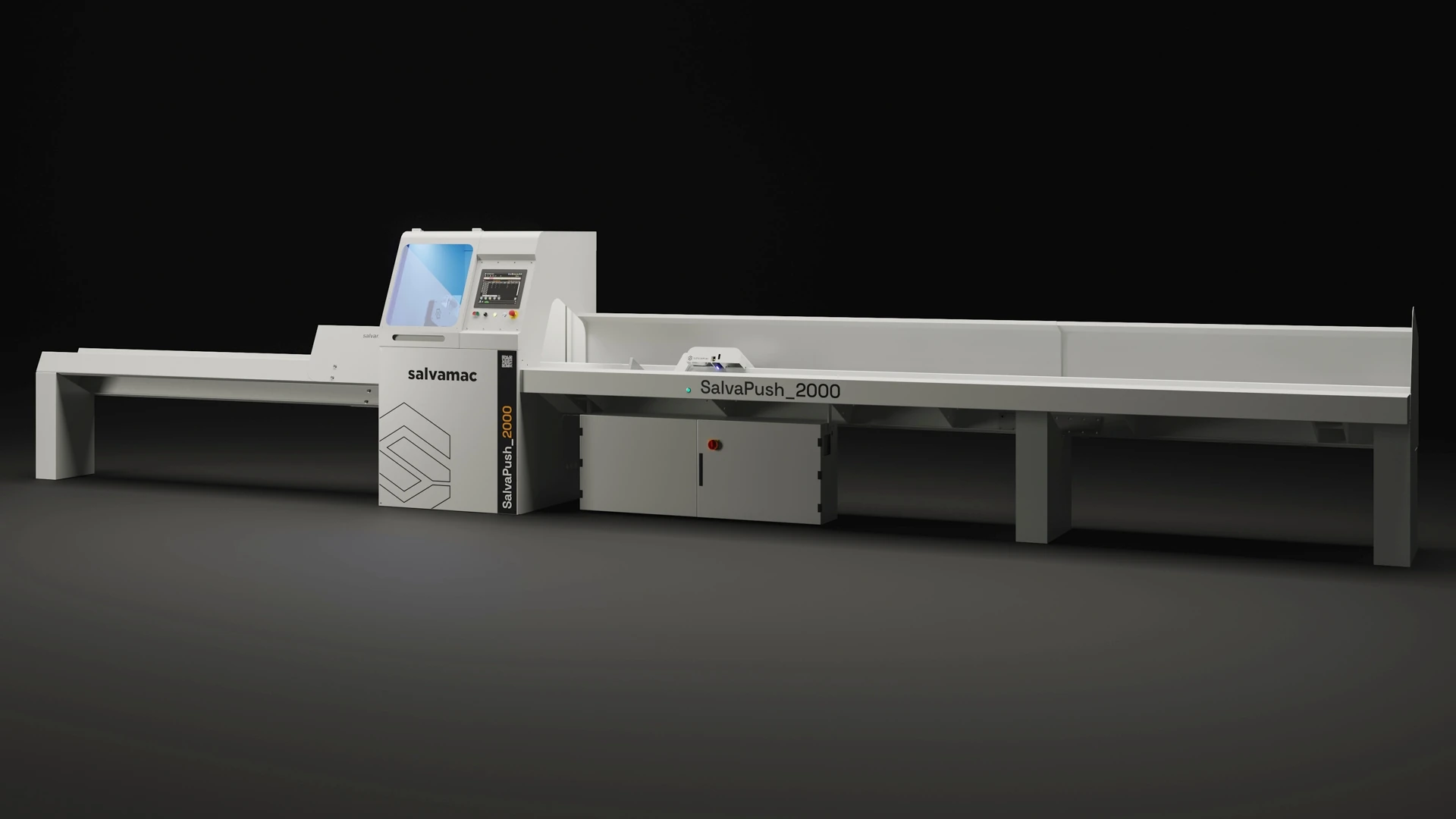 Salvamac SalvaPush 2000 automatic optimizing pusher crosscut saw