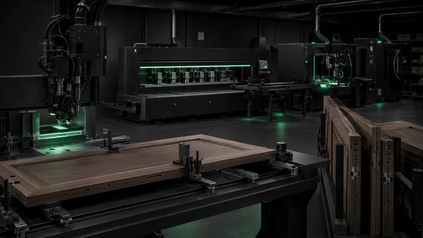 Industrial dust filtration and extraction system supporting woodworking production