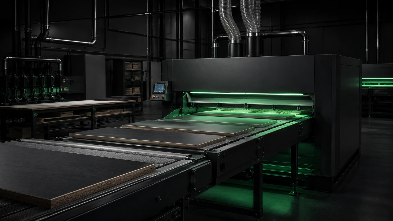 Industrial panel cutting and sawing operation