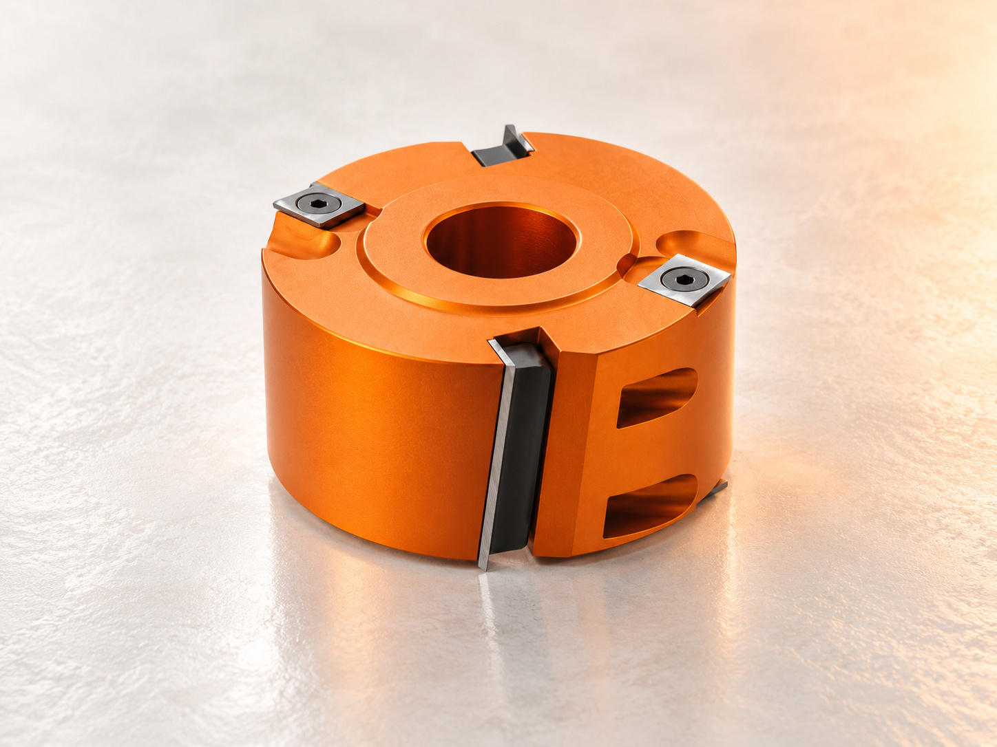 CMT Orange Tools orange panel-raising cutterhead with replaceable cutting inserts