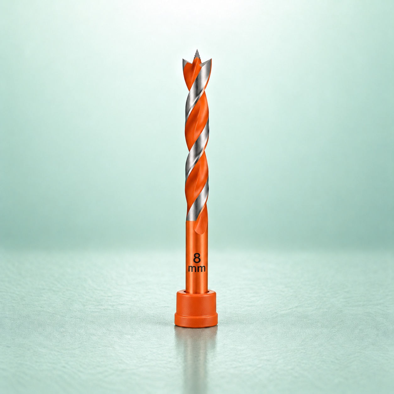 Orange 8 mm brad-point drill bit