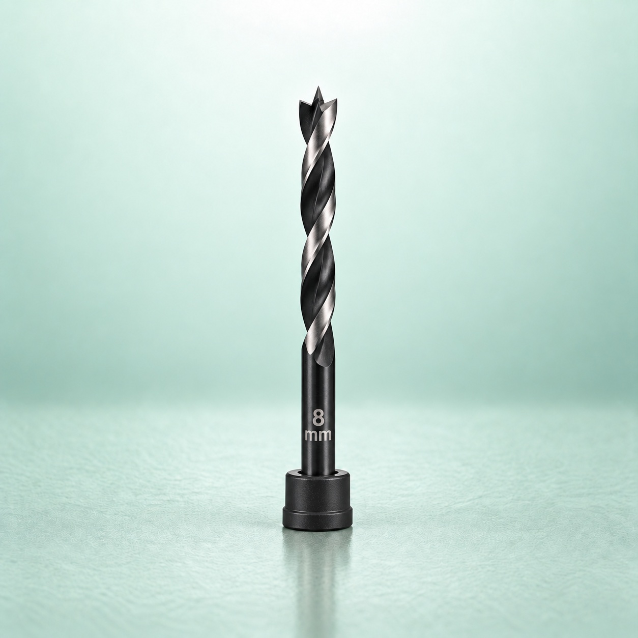 Black 8 mm brad-point drill bit