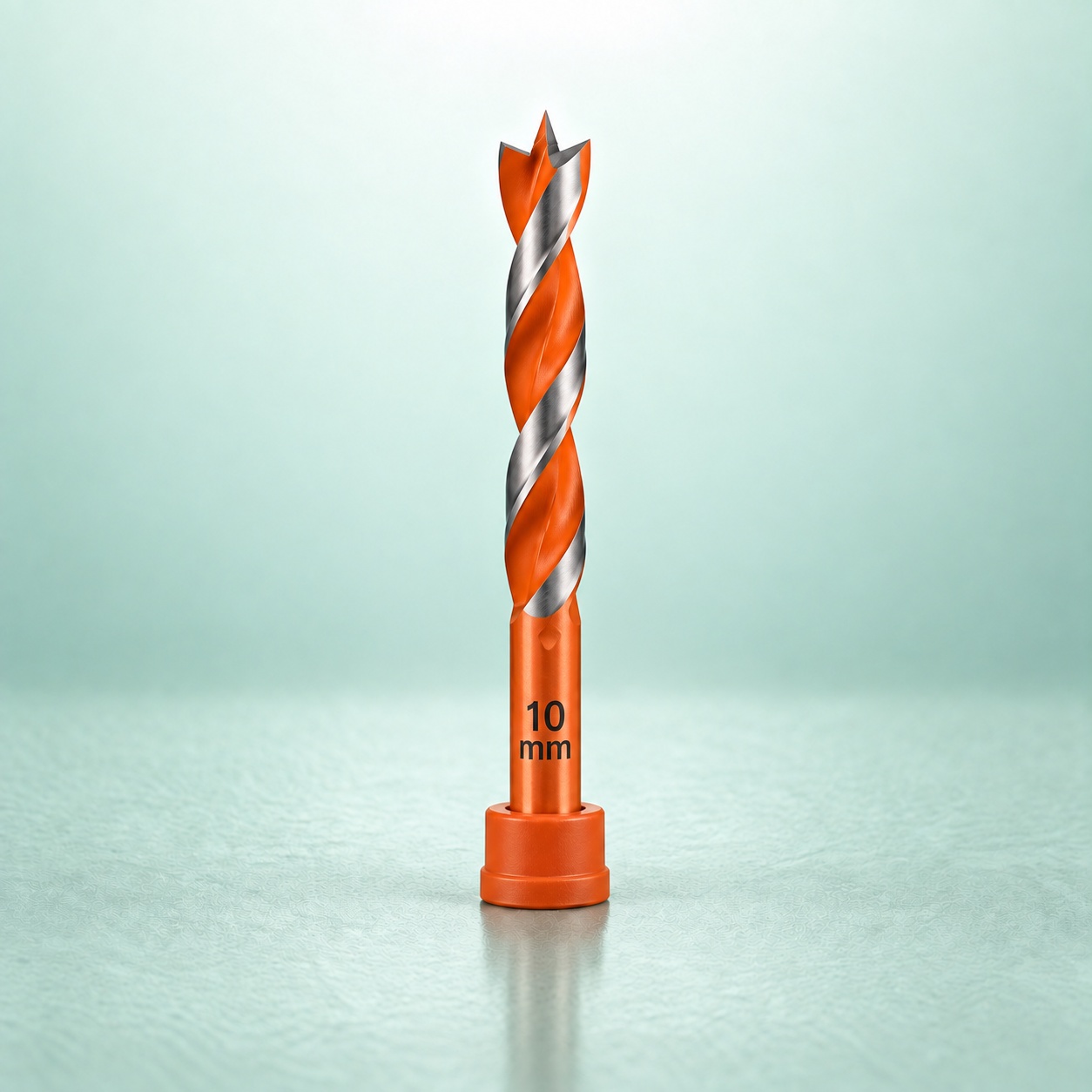 Orange 10 mm brad-point drill bit