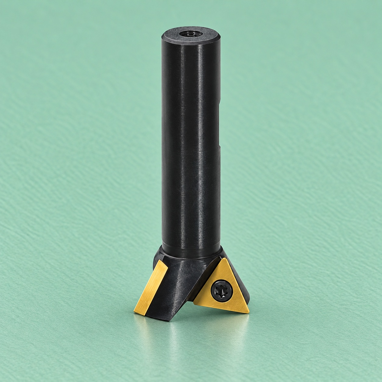 Multi-insert dovetail cutter with black body and gold carbide inserts