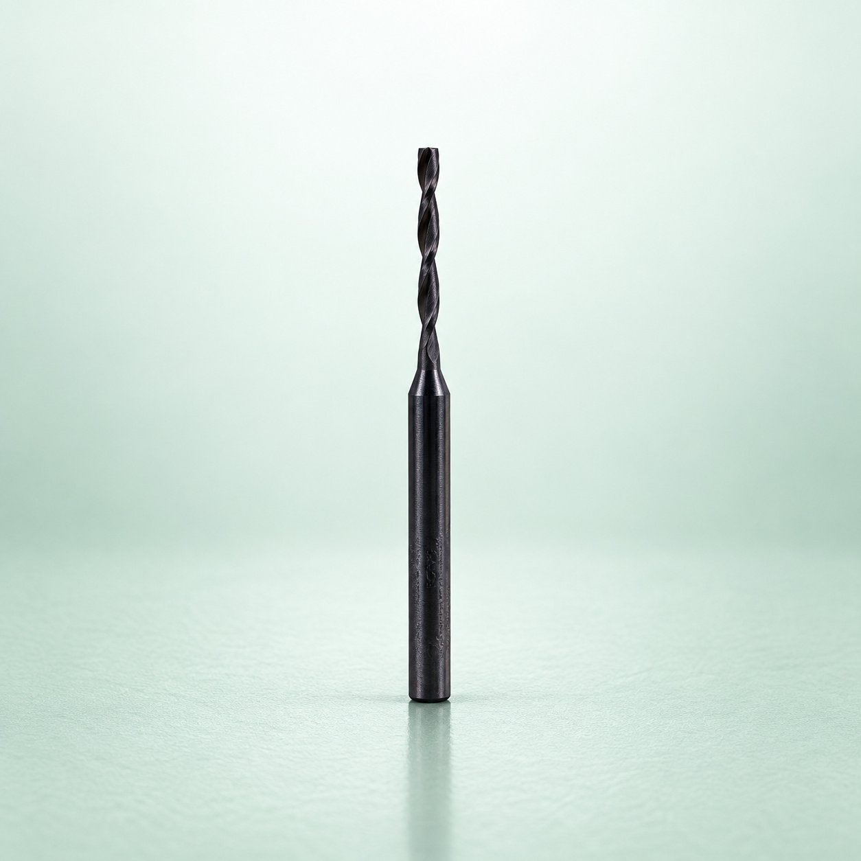 Micro finishing spiral end mill, upright product view