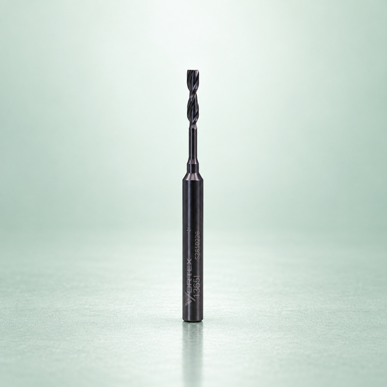 Small finishing spiral end mill, upright product view