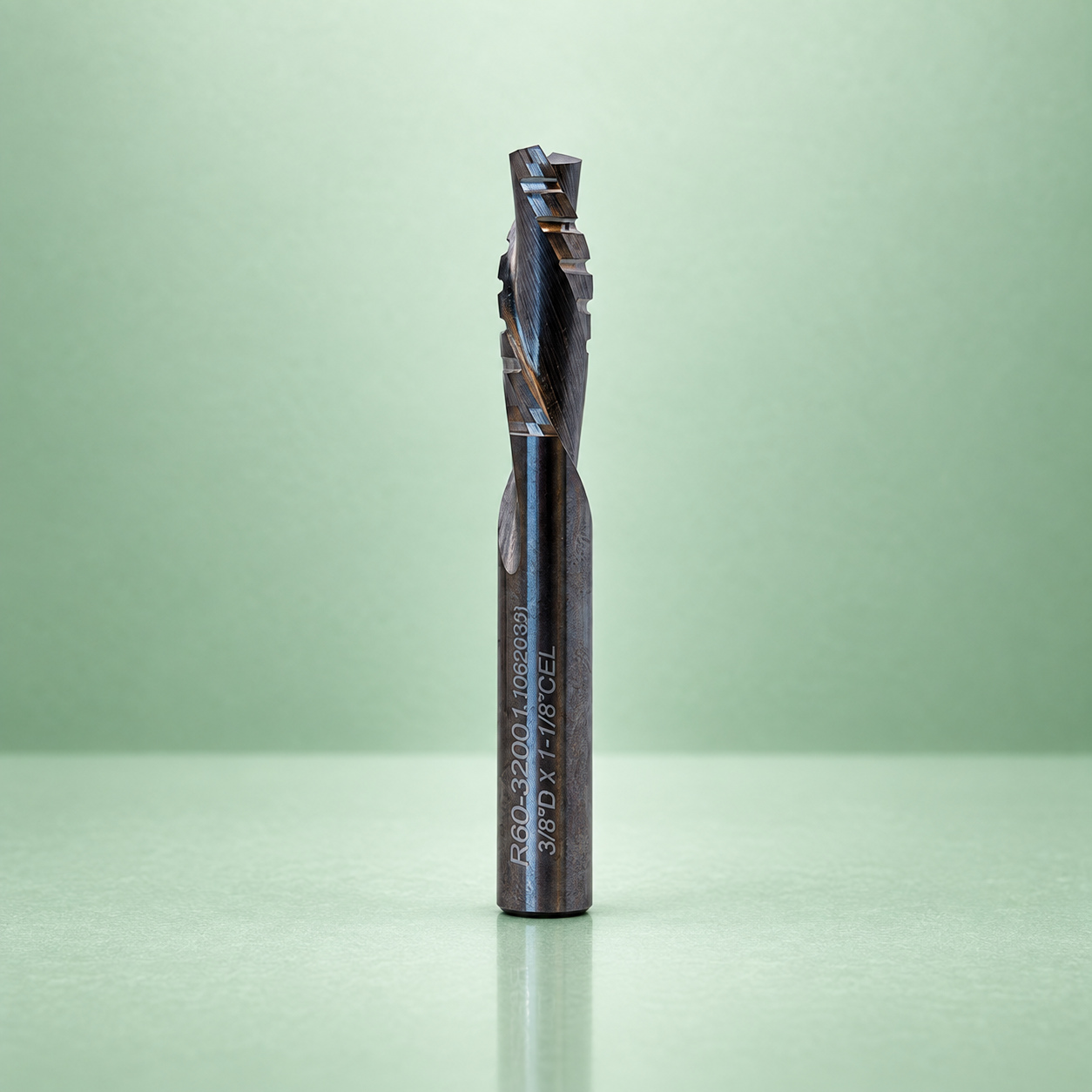 Heavy-duty compression router bit, upright product view