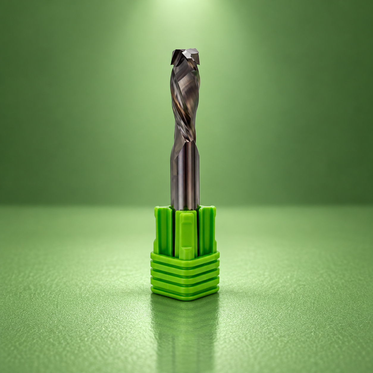GreenCap carbide compression bit upright in green protective cap