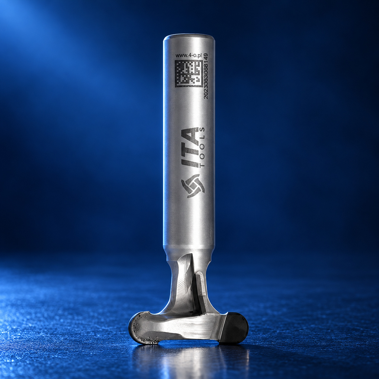 ITA Tools T-slot router bit with steel shank and horizontal slot-cutting head on a blue studio background